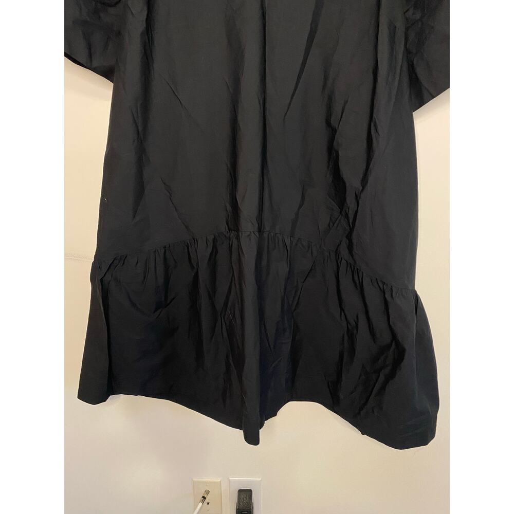 NWT Black Short Sleeve Dress Ruffles Lagenlook Minimalist Office Classic Size 2X - Picture 3 of 13
